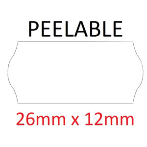 Price Gun Labels CT4 - 26mm x 12mm White Peelable - 10 Rolls